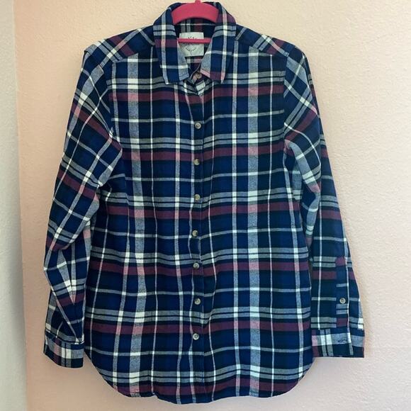 JACHS GF Navy Plaid Flannel S - Picture 1 of 12